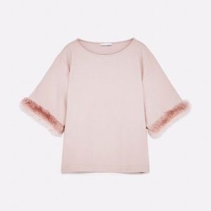 Zara pink furry top SZ m